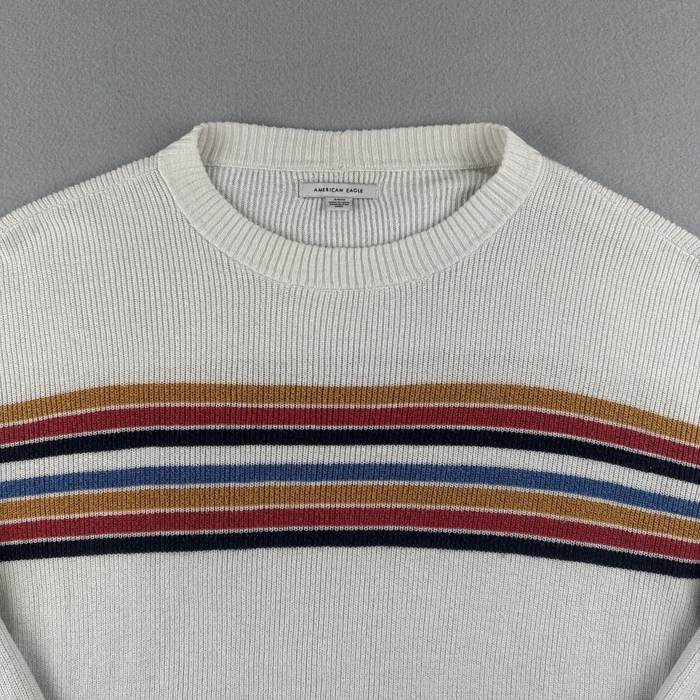 American Eagle Outfitters Women's Cozy Rainbow Stripes Size Small Sweater - Picture 3 of 12